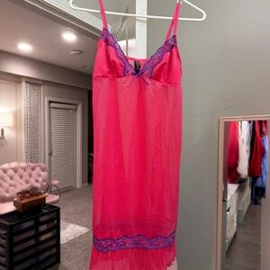 Victoria's Secret Pink Chemise with Purple Lace